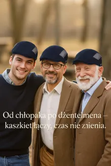Granatowy Męski Kaszkiet Bawełniany z Siateczką i Regulacją K221E - 4