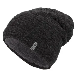 W388B Grafitowa Beanie damska zimowa czapka z polarem Polar Fashion®