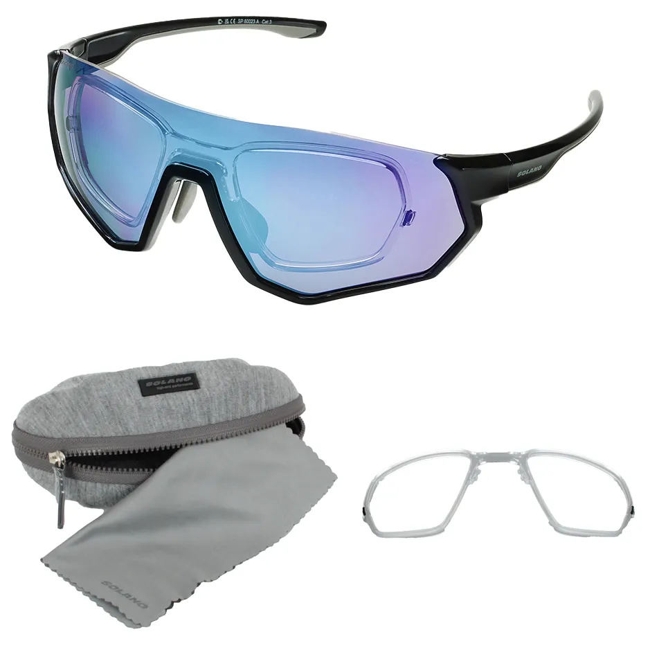 Solano SP60023A – Czarne Sportowe Okulary UV400 z Wkładką Korekcyjną