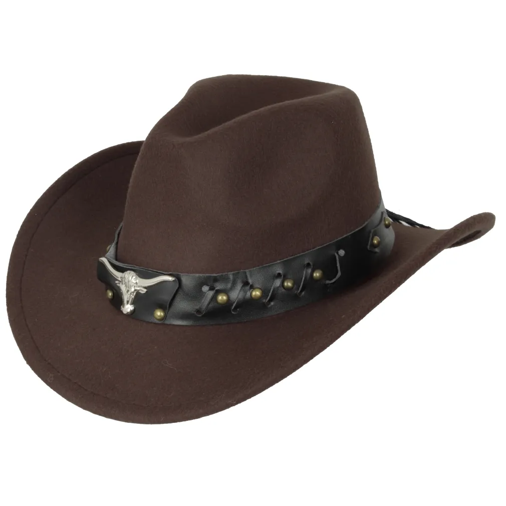 Brązowy kapelusz kowbojski unisex 57–60 cm – Polar Fashion R238F