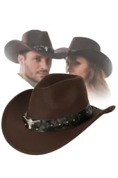 Brązowy kapelusz kowbojski unisex 57–60 cm – Polar Fashion R238F