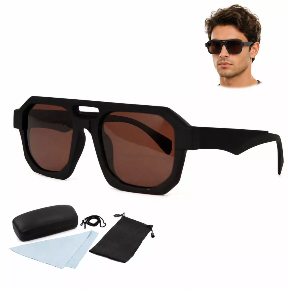 Okulary Polaryzacyjne Męskie UV400 Polar P2486C2 Brązowe Do Jazdy Zestaw