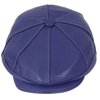 Skórzany kaszkiet Polar Fashion K233H – fioletowo-niebieski unisex z ociepleniem - 3
