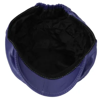 Skórzany kaszkiet Polar Fashion K233H – fioletowo-niebieski unisex z ociepleniem - 5
