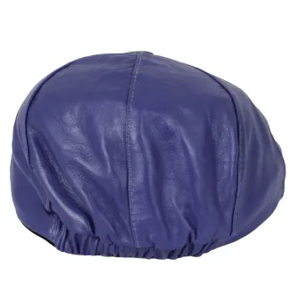 Skórzany kaszkiet Polar Fashion K233H – fioletowo-niebieski unisex z ociepleniem - 6