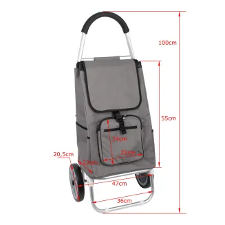 Shopping Bag On Wheels WZ197A Aluminum Shopping Trolley With Large Wheels - 4