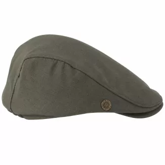 Kaszkiet K212F oliwkowy lniany flat cap lekki przewiewny casual styl lato - 5