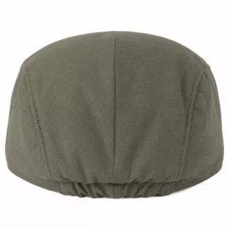 Kaszkiet K212F oliwkowy lniany flat cap lekki przewiewny casual styl lato - 6