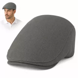 Kaszkiet K212F oliwkowy lniany flat cap lekki przewiewny casual styl lato