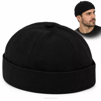 Czapka Bez Daszka Dokerka Leonka Fisherman Bawełniana Czarna Unisex K263J - 9