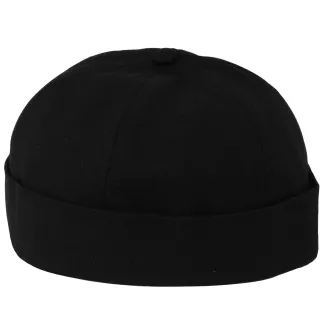 Czapka Bez Daszka Dokerka Leonka Fisherman Bawełniana Czarna Unisex K263J - 4