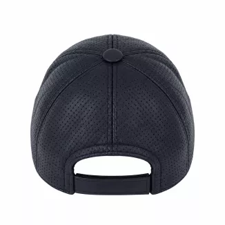 Czapka Bejsbolówka Skóra Naturalna Granatowa Perforowana Unisex K319H - 10