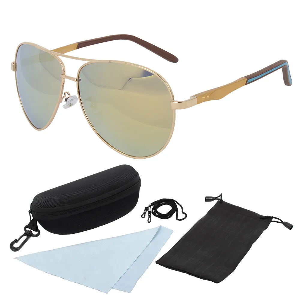 Polar Fashion 5830 C2 Złote Polaryzacyjne Okulary Przeciwsłoneczne