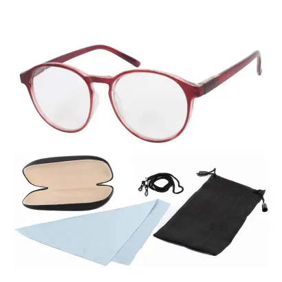 Okulary korekcyjne 2940 Czerwone plusy do czytania etui