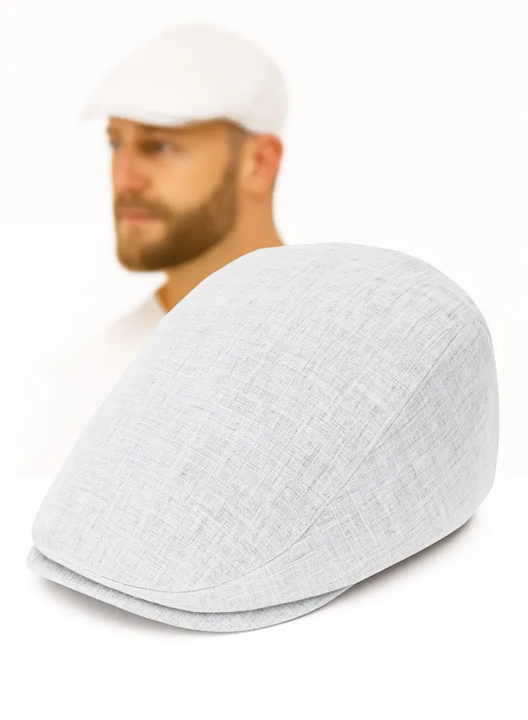 Szaro-beżowy męski Kaszkiet K269A 100% bawełna, styl z klasą PolarFashion