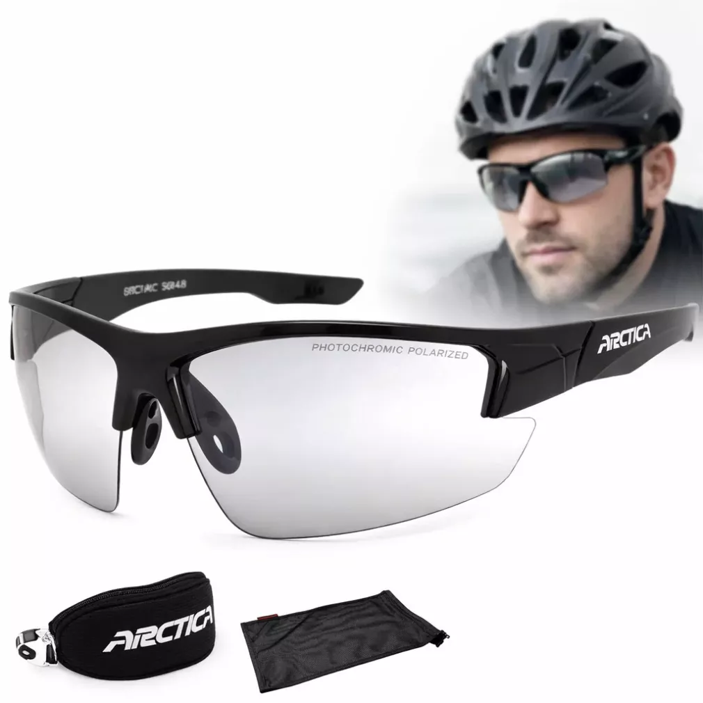 Arctica S364B męskie okulary rowerowe fotochromowe polaryzacyjne UV400
