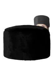Futrzany Toczek Damski Czarny Miękki Ciepły Elegancki W507J Polar Fashion