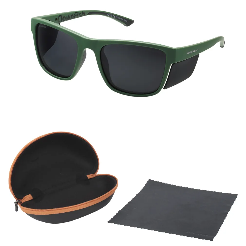 Solano Fishing Solano Okulary Polaryzacyjne 20072B Zielone Osłona Boczna
