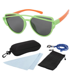 S8167 C7 Zielono Pomarańczowe Elastyczne okulary dziecięce z polaryzacją