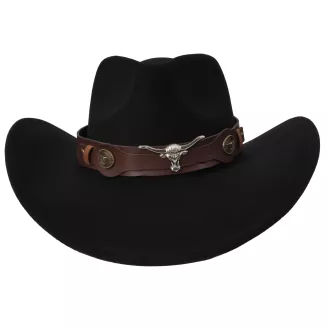 Zestaw Czarny kapelusz kowbojski okulary pilotki western unisex Polar R259H - 4