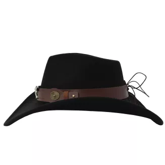 Zestaw Czarny kapelusz kowbojski okulary pilotki western unisex Polar R259H - 6