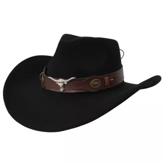Zestaw Czarny kapelusz kowbojski okulary pilotki western unisex Polar R259H - 7