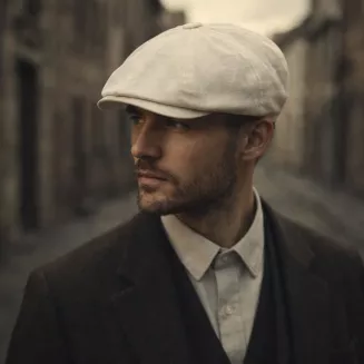 Kaszkiet męski ecru Peaky Blinders gazeciarz gładki K304A 57-61 - 7