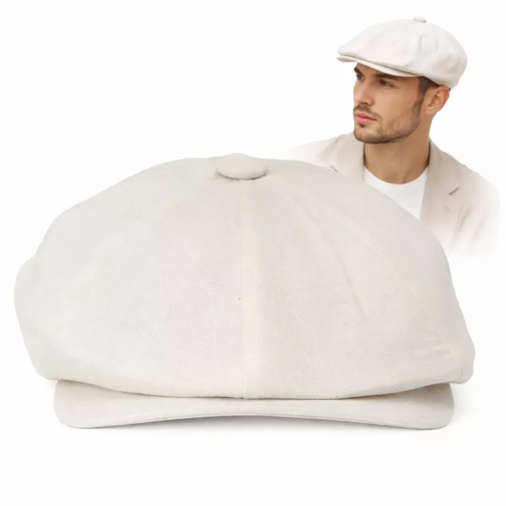 Kaszkiet męski ecru Peaky Blinders gazeciarz gładki K304A 57-61