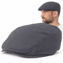 Kaszkiet męski grafitowy K306Ł flat cap bawełniany wiosna lato 57-59 cm