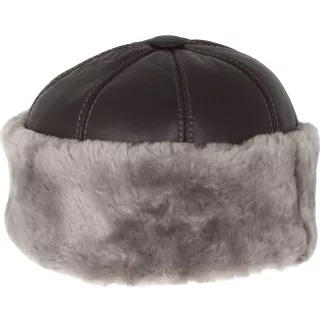 Toczek z prawdziwej skóry W518B L brązowy elegancki unisex Polar Fashion - 2