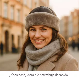 Toczek z prawdziwej skóry W518B L brązowy elegancki unisex Polar Fashion - 7