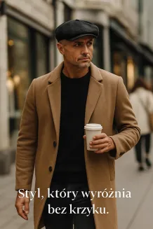 Ciepły Kaszkiet Peaky Blinders Czarna Kratka Shelby K276B PolarFashion - 7