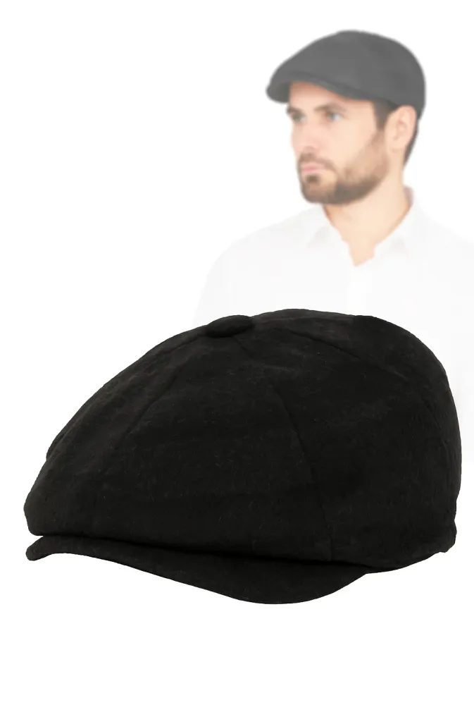 Ciepły Kaszkiet Peaky Blinders Czarna Kratka Shelby K276B PolarFashion