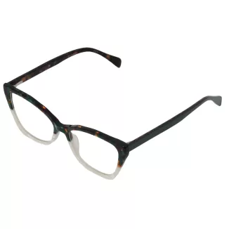 Oprawki damskie Polar Fashion F7751 C7 cat eye zielono kremowe flex - 4