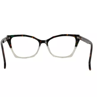 Oprawki damskie Polar Fashion F7751 C7 cat eye zielono kremowe flex - 6