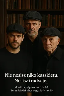 Czarny Kaszkiet K268D Shelby 100% bawełna z opcją noszenia od tyłu - 8