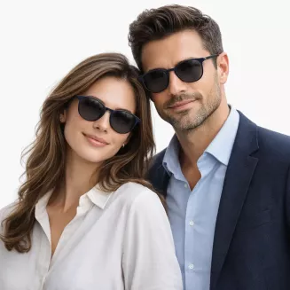 Okulary unisex z nakładką polaryzacyjne UV400 navy red Solano CL90300B - 4