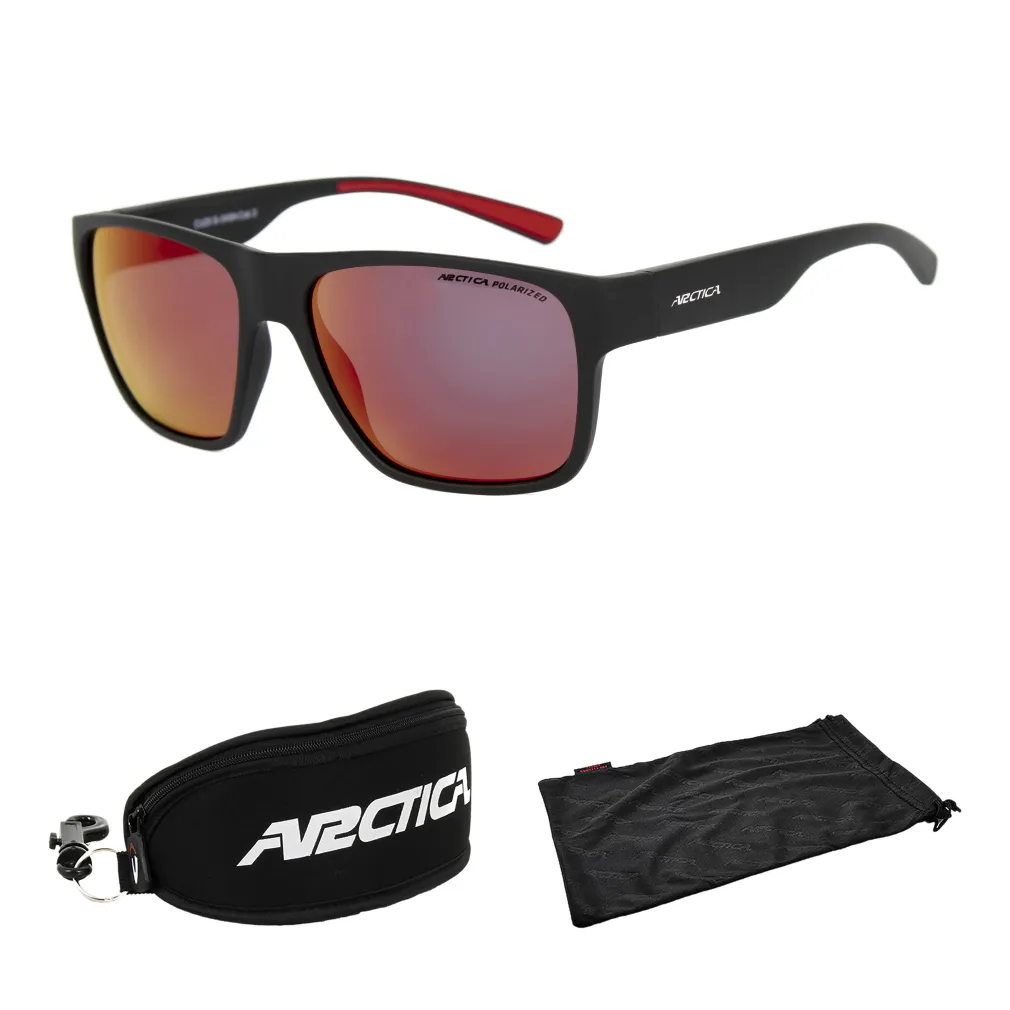Arctica S349A Okulary Przeciwsłoneczne czarno czerwone