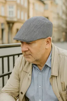 K180B Blue Men'S Cotton Cap - 6