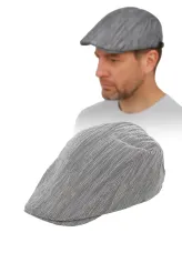 PolarFashion-Niebieski Kaszkiet męski bawełniany letnia czapka K180B