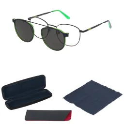Solano CL10224C Granatowa Oprawa Korekcyjna Unisex z Nakładką Clip-On Monel