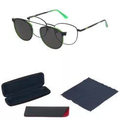 Solano CL10224C Granatowa Oprawa Korekcyjna Unisex z Nakładką Clip-On Monel