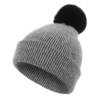 W368F Czarny Polar Fashion czapka zimowa z kaszmiru szal 2w1 - 3