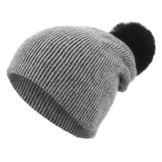 W368F Czarny Polar Fashion czapka zimowa z kaszmiru szal 2w1 - 4