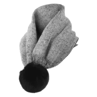 W368F Czarny Polar Fashion czapka zimowa z kaszmiru szal 2w1 - 5