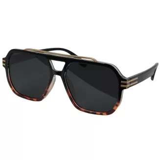 Okulary Polaryzacyjne Męskie UV400 P9002C4 Czarna Panterka Złote Detal - 3