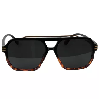 Okulary Polaryzacyjne Męskie UV400 P9002C4 Czarna Panterka Złote Detal - 4