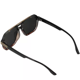 Okulary Polaryzacyjne Męskie UV400 P9002C4 Czarna Panterka Złote Detal - 6