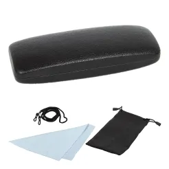 Et21C Black Hard Case For Glasses And Microfiber Cloth