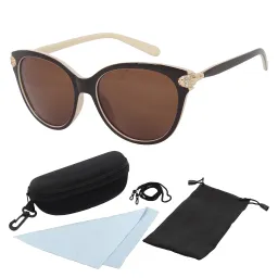 Polar Fashion P6096 C3 Brązowo-kremowe Polaryzacyjne Okulary Przeciwsłoneczne
